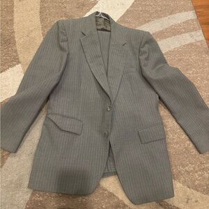 Elegant Gray Pinstripe Men's Blazer